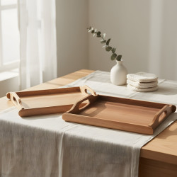 Wooden Tray Set 2 Pcs